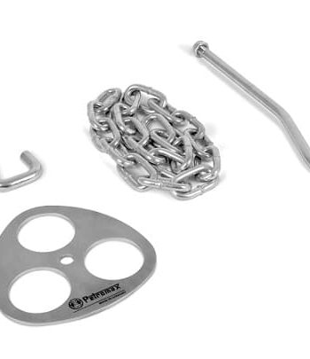 Petromax Dreibein Ring d ring mit Kette und Haken Tripod Lashing with hook and chain Plaque darrimage en metal pour trepied avec crochets et chaine